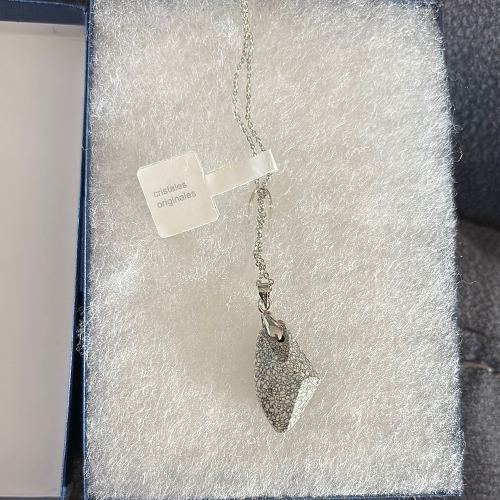 Silver Crystal Pendant Necklace